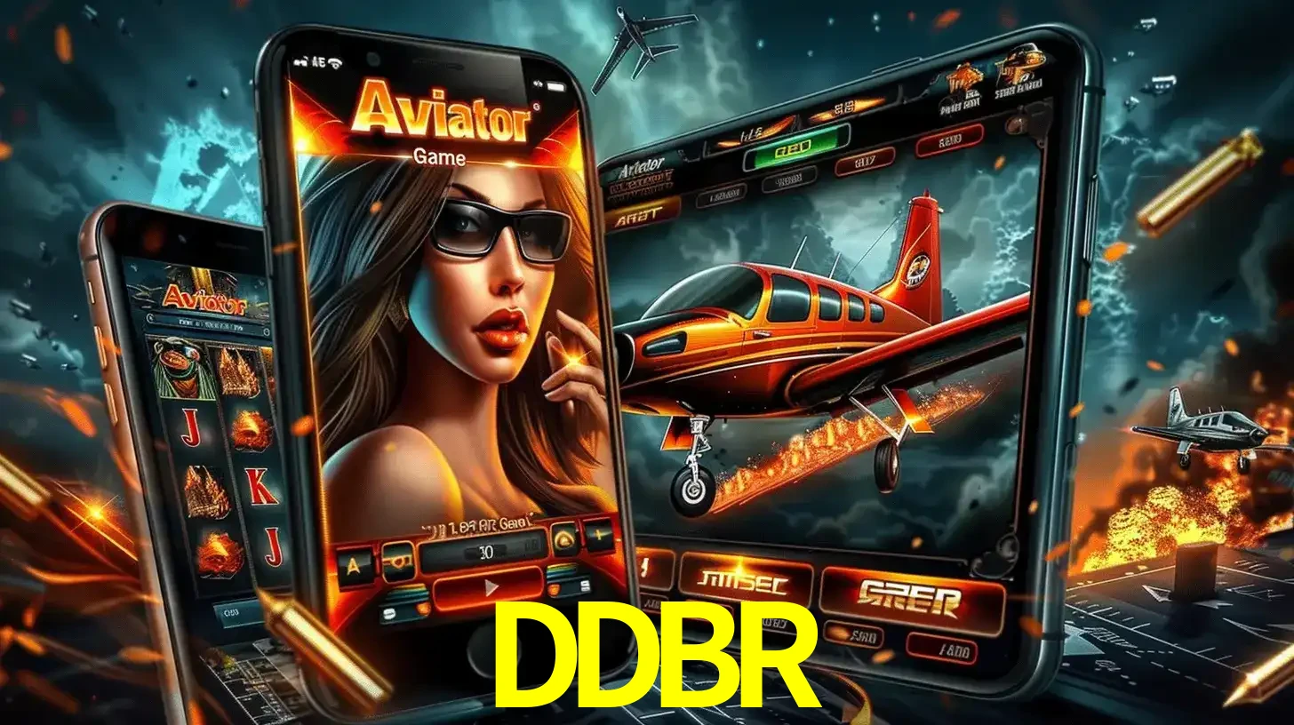 O popular jogo de apostas Aviator exibido em vários celulares e tablets, mostrando a interface emocionante e a ação de voo disponíveis para jogar agora no DDBR.