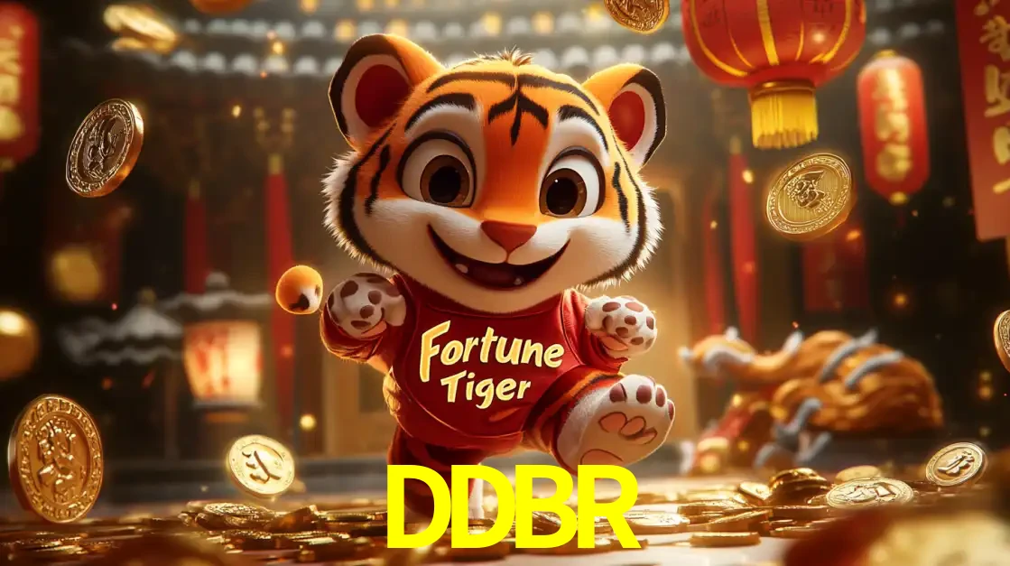 O alegre personagem do Fortune Tiger correndo sobre um caminho de moedas de ouro, simbolizando os grandes prêmios e a diversão do popular jogo de slot do DDBR.